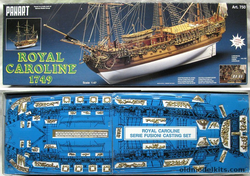 Mantua-Panart 1/45 Royal Caroline 1749 - 33 Inches Long, 750 plastic model kit